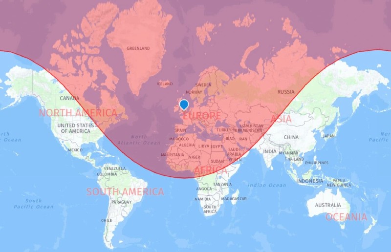 карта дальности